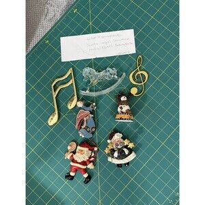 christmas ornaments lot of 7 Santa snowman music rocking horse angel